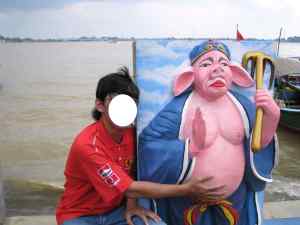 my better half with his idol