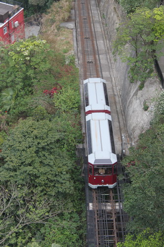 Tram dilihat dari atas the peak