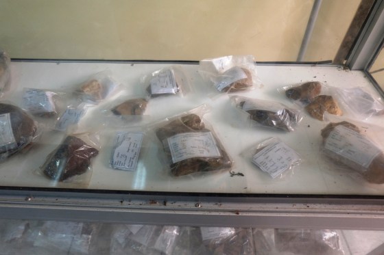 Artefak yang didapat dari penggalian di sekitar gua harimau