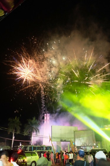 Kembang api pembukaan Musi Triboatton 2016